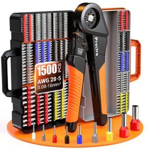 Preciva Ferrule Crimping Tool Kit AWG 28-5 with 1500 Ferrules Orange-0